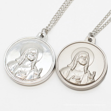 Silber Medaillon Edelstahllegierung Religiöse Jungfrau Maria St. Joseph Medaille